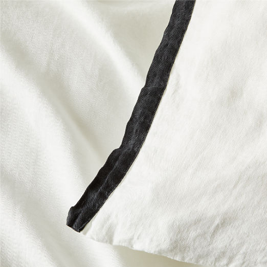 Classic European Linen White with Black Border King Duvet