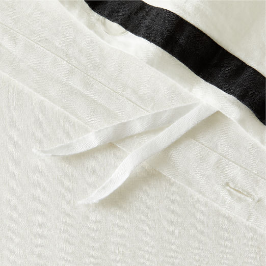 Border EUROPEAN FLAX™-Certified Linen White and Black King Duvet Cover