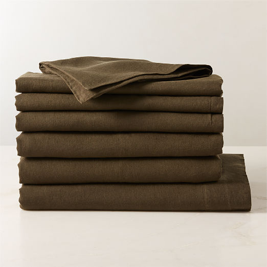 Classic EUROPEAN FLAX™-Certified Linen Forest Green Bedding Set