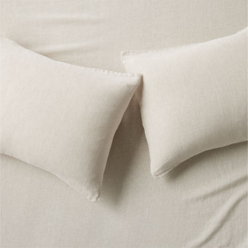 View EUROPEAN FLAX-Certified Linen Flax King Pillowcases Set of 2 details