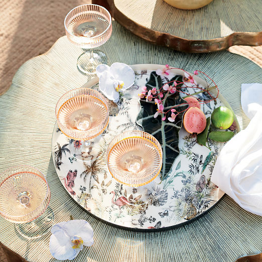 Jungle Print Round Serving Tray