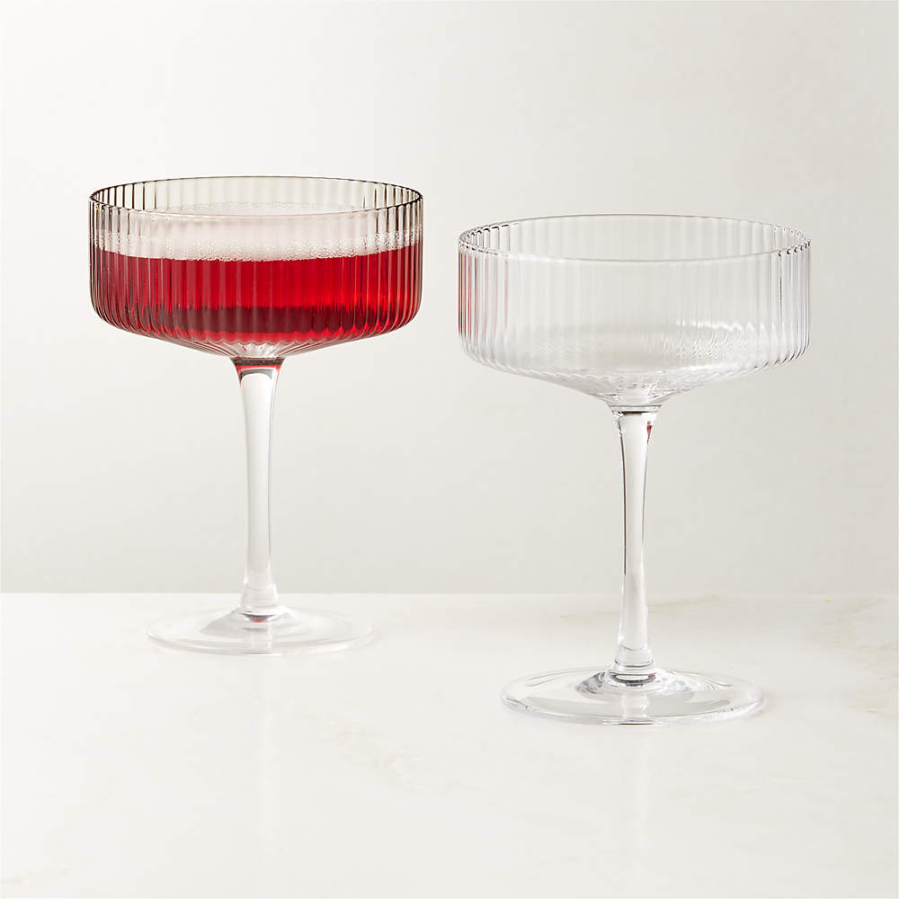 Muse Modern Smoked Coupe Cocktail Glass Set of 4 + Reviews