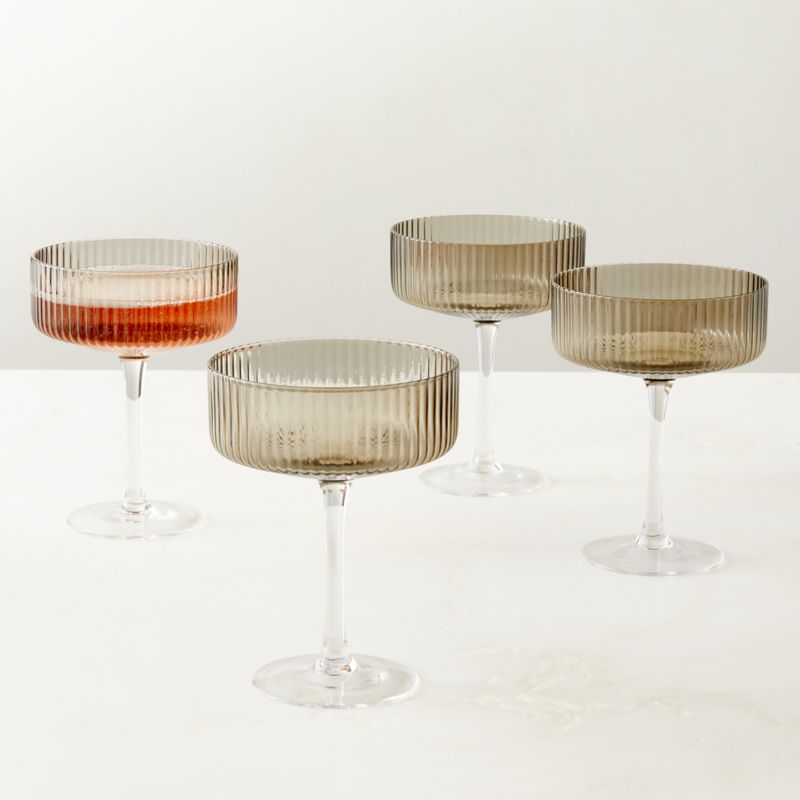 View Eve Smoked Coupe Glasses Set of 4 details