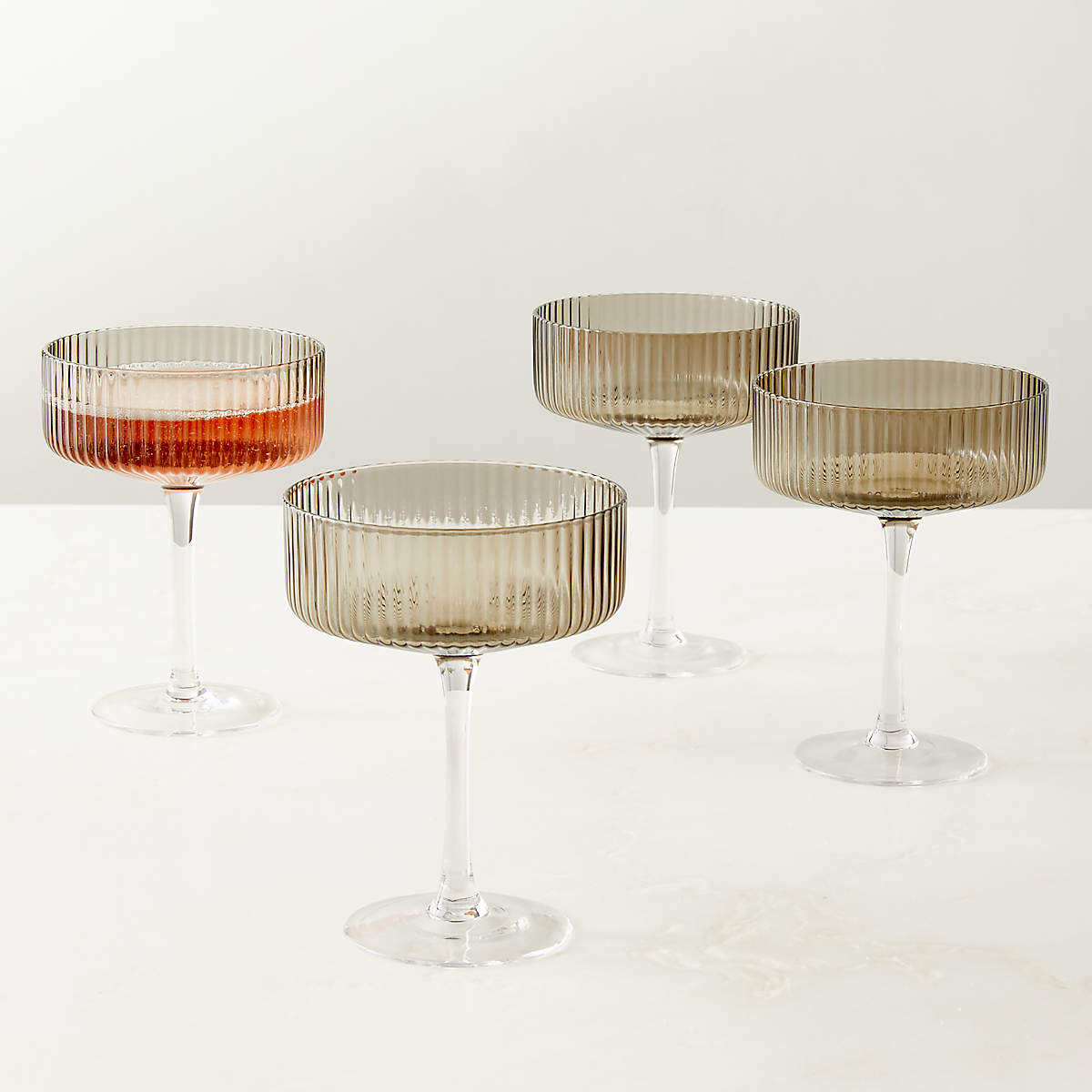 Eve Smoke Coupe Cocktail Glasses Set of 4