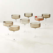 Eve Smoke Coupe Cocktail Glasses Set of 8 + Reviews | CB2