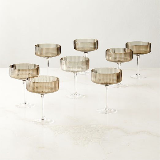 Eve Smoked Coupe Glasses Set of 8