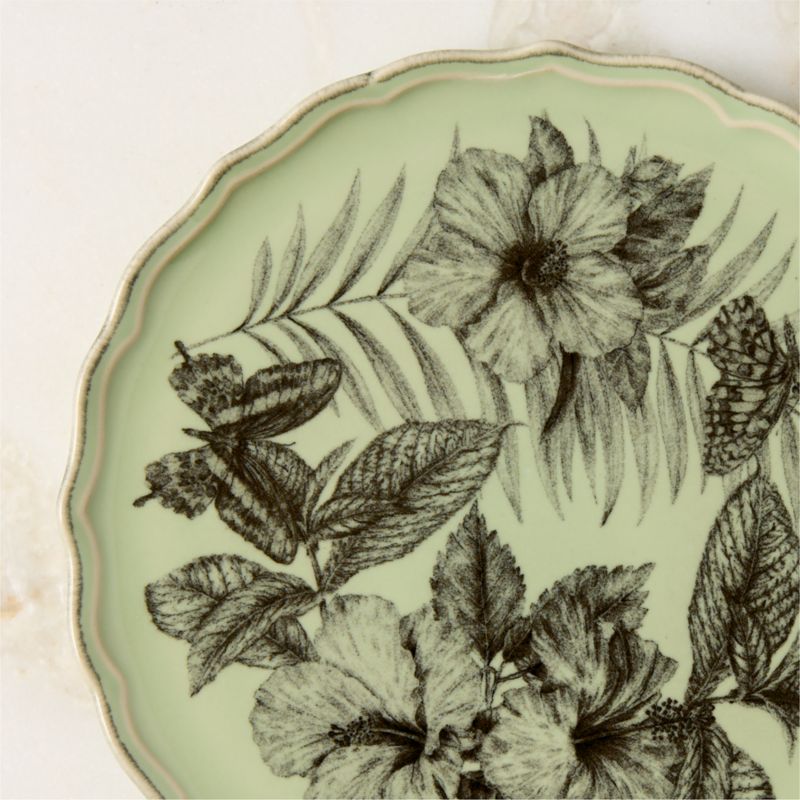 Everly Green and Black Patterned Appetizer Plate - image 1 of 4