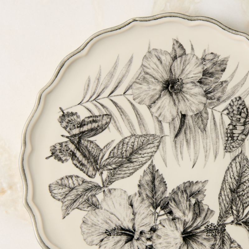 Everly White and Black Patterned Appetizer Plate - image 2 of 6