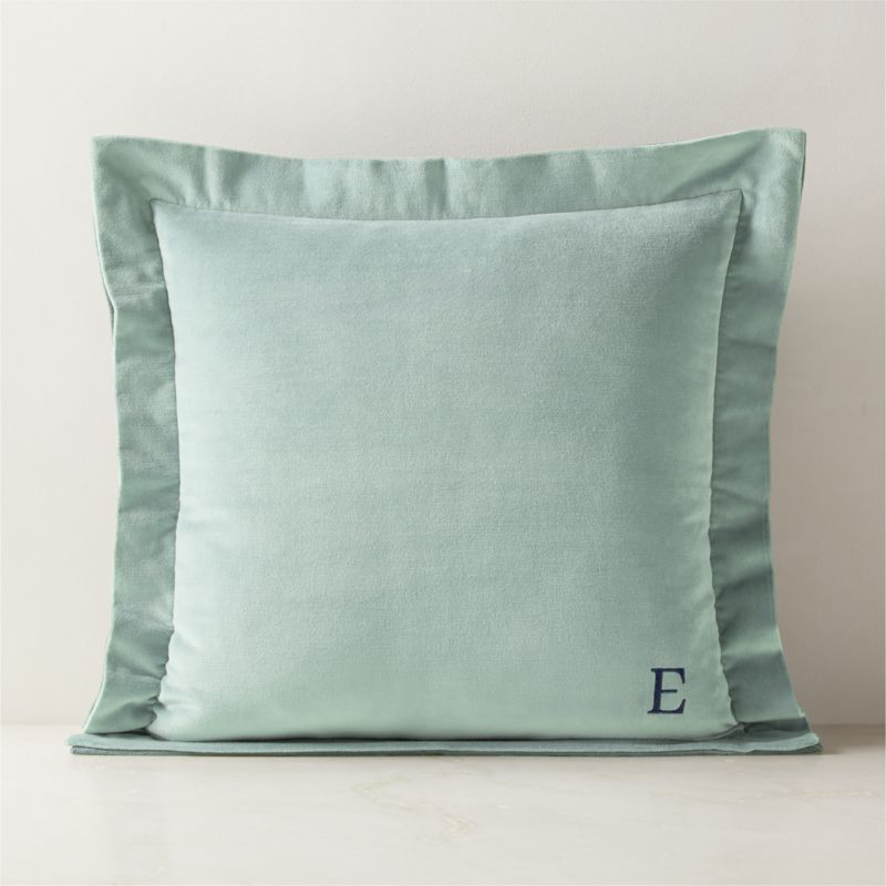 Evie Green Velvet Throw Pillow with Down-Alternative Insert 20" - image 1 of 5