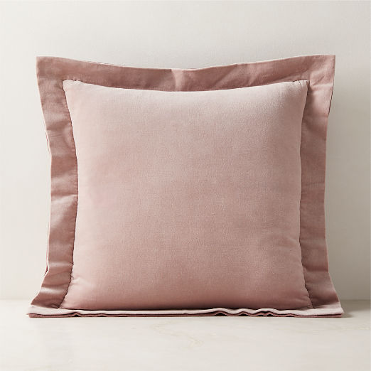 Evie Orchid Mauve Velvet Throw Pillow with Down-Alternative Insert 20"