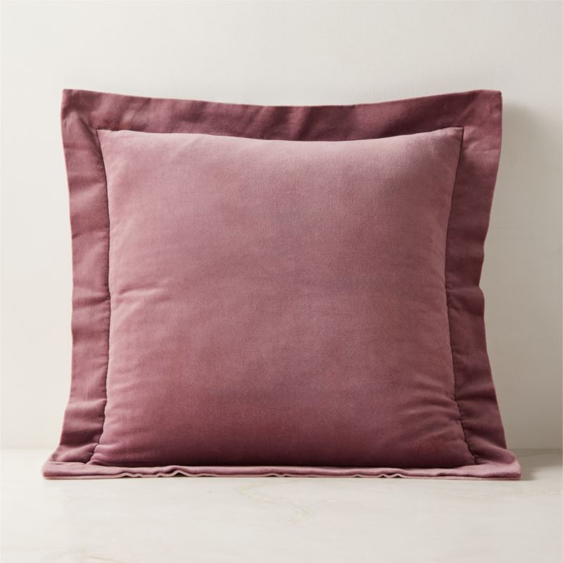 Evie Orchid Mauve Velvet Throw Pillow with Down-Alternative Insert 20" - image 0 of 5