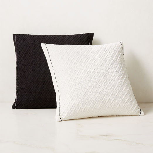 Evora White Throw Pillow Cover 23''