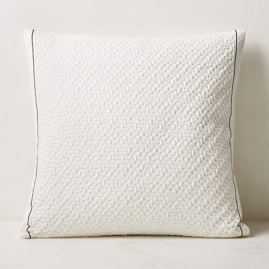 Evora White Throw Pillow Cover 23'' + Reviews CB2