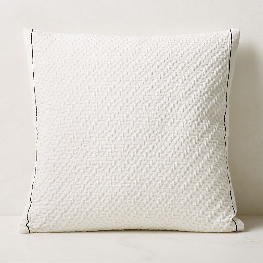 Evora White Throw Pillow Cover 23''