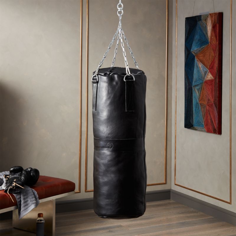 Executive Black Leather Punching Bag + Reviews | CB2