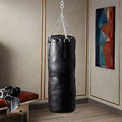 New Home Decorations And Accessories Cb2 Executive Black Leather Punching Bag
