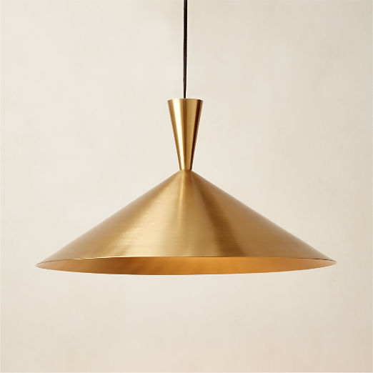 Exposior Polished Brass Pendant Light Model 018 16.75" by Paul McCobb