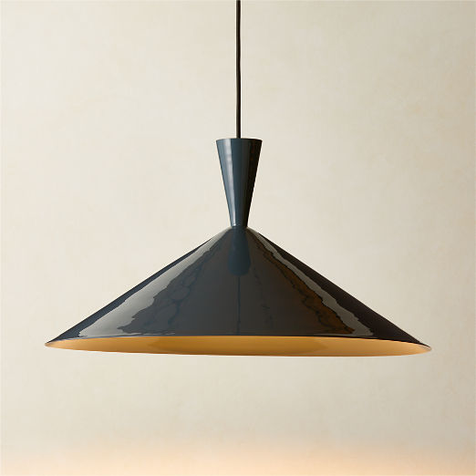 Exposior Midnight Blue Pendant Light Model 018 24.75" by Paul McCobb