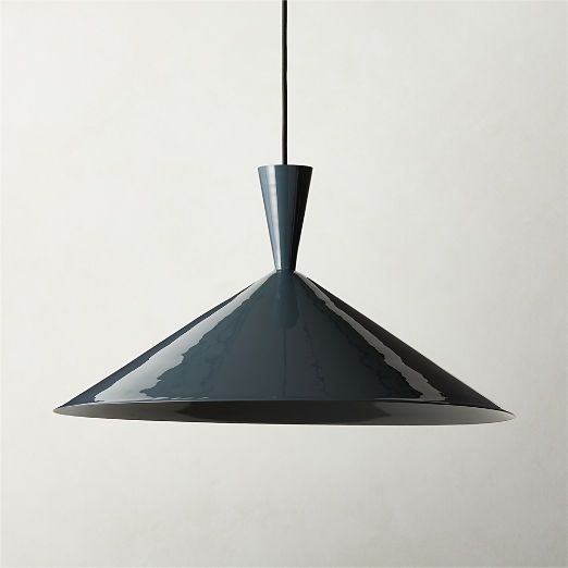 Exposior Midnight Blue Pendant Light Model 018 24.75" by Paul McCobb