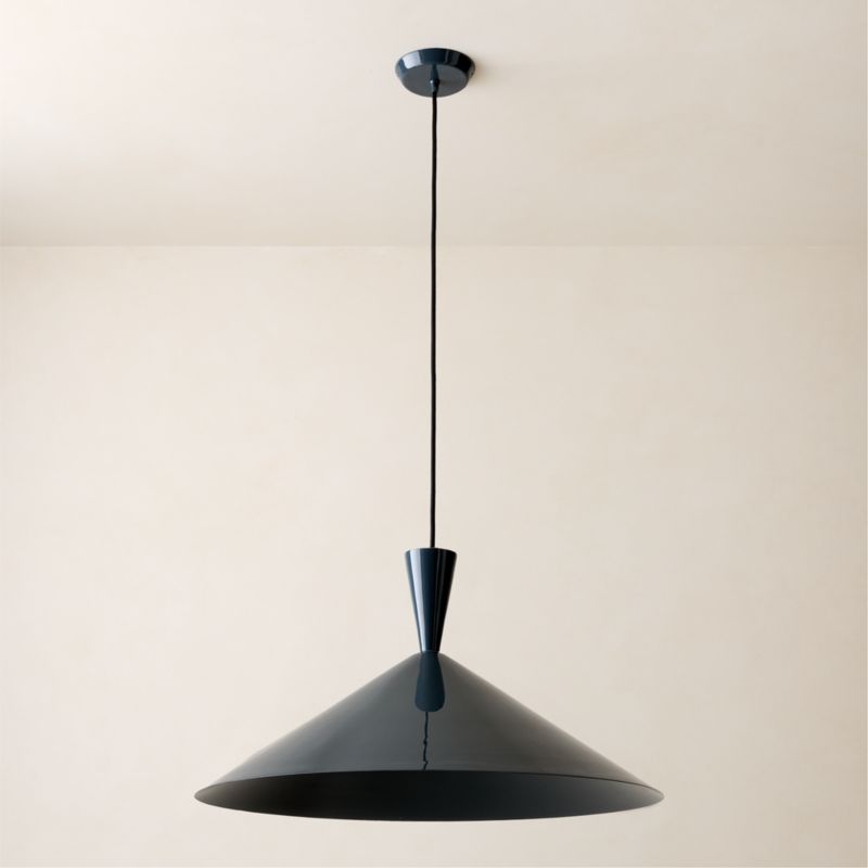 Exposior Midnight Blue Pendant Light Model 018 24.75" by Paul McCobb - image 4 of 9
