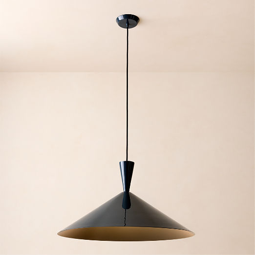 Exposior Midnight Blue Pendant Light Model 018 24.75" by Paul McCobb