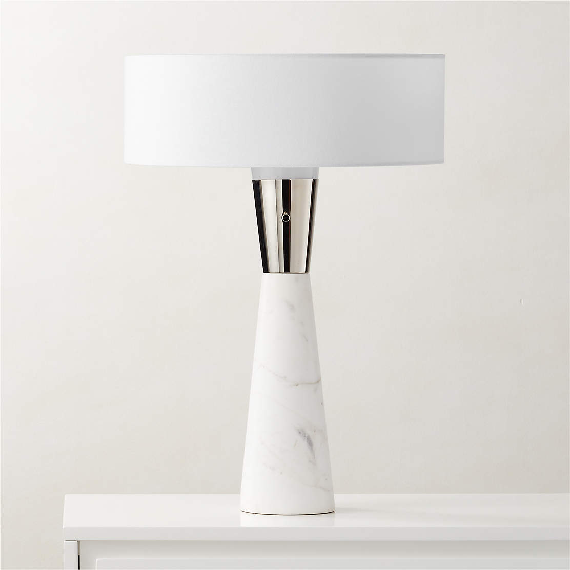 Matilde Modern Marble Table Lamp with Black Shade + Reviews CB2