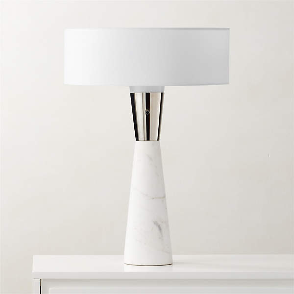 Lampe de table Déco en marbre blanc grand modèle, Matlight
