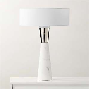 Lampe de table Déco en marbre blanc grand modèle, Matlight