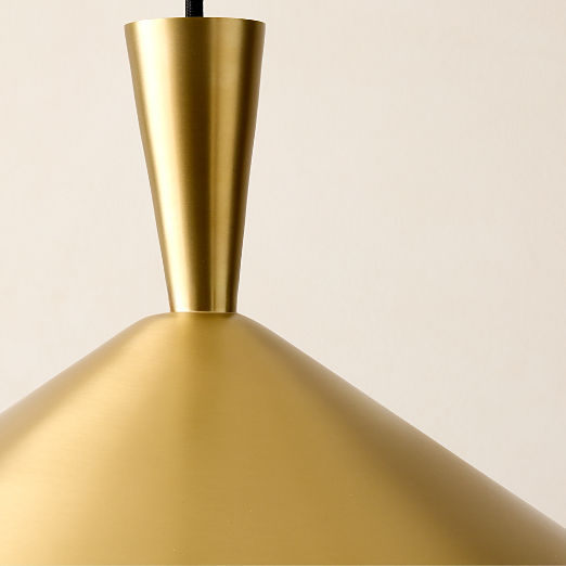 Exposior Polished Brass Pendant Light Model 018 16.75" by Paul McCobb