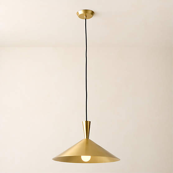 Exposior Polished Brass Pendant Light Model 018 16.75" by Paul McCobb