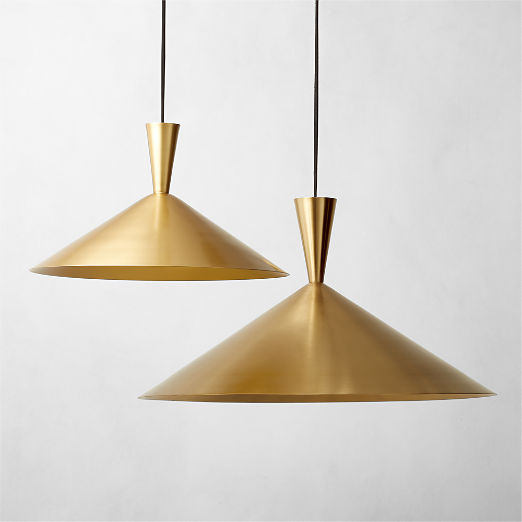 Exposior Polished Brass Pendant Light Model 018 16.75" by Paul McCobb