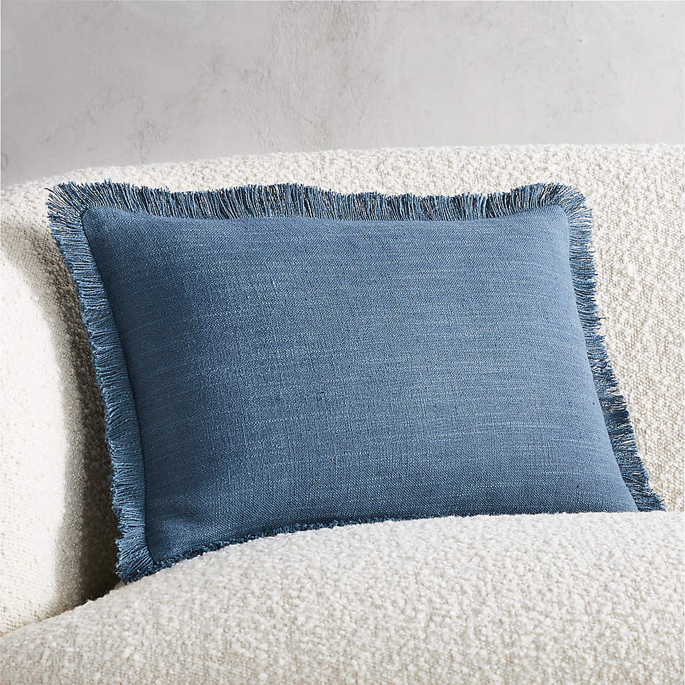 blue linen pillows