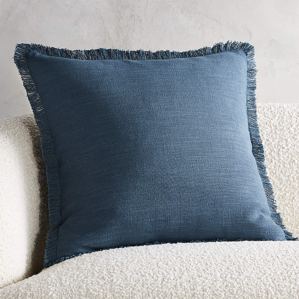 blue linen pillows