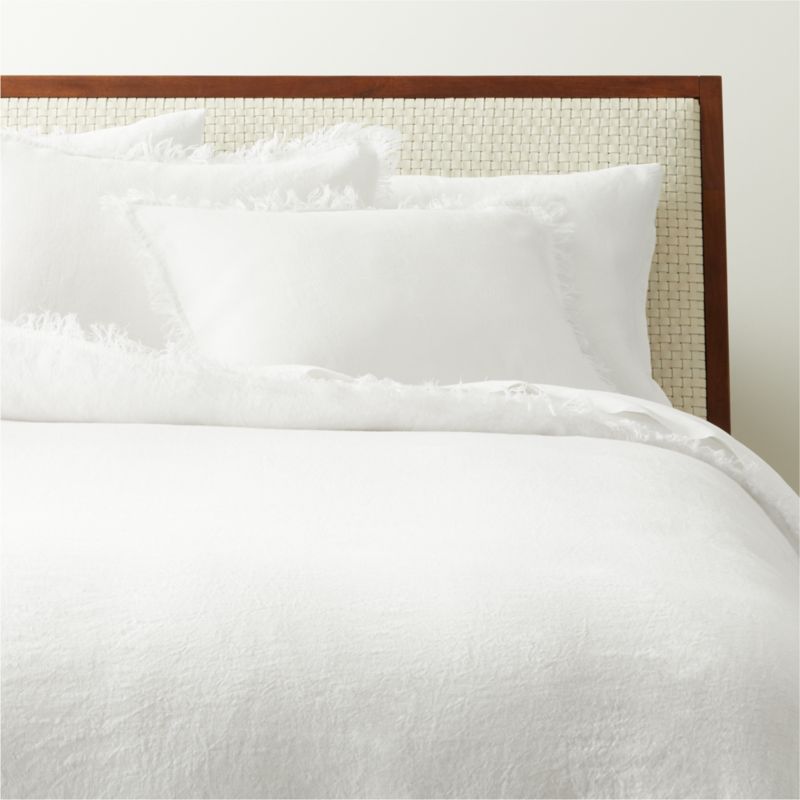 View Eyelash Belgium Linen White King Duvet Cover details
