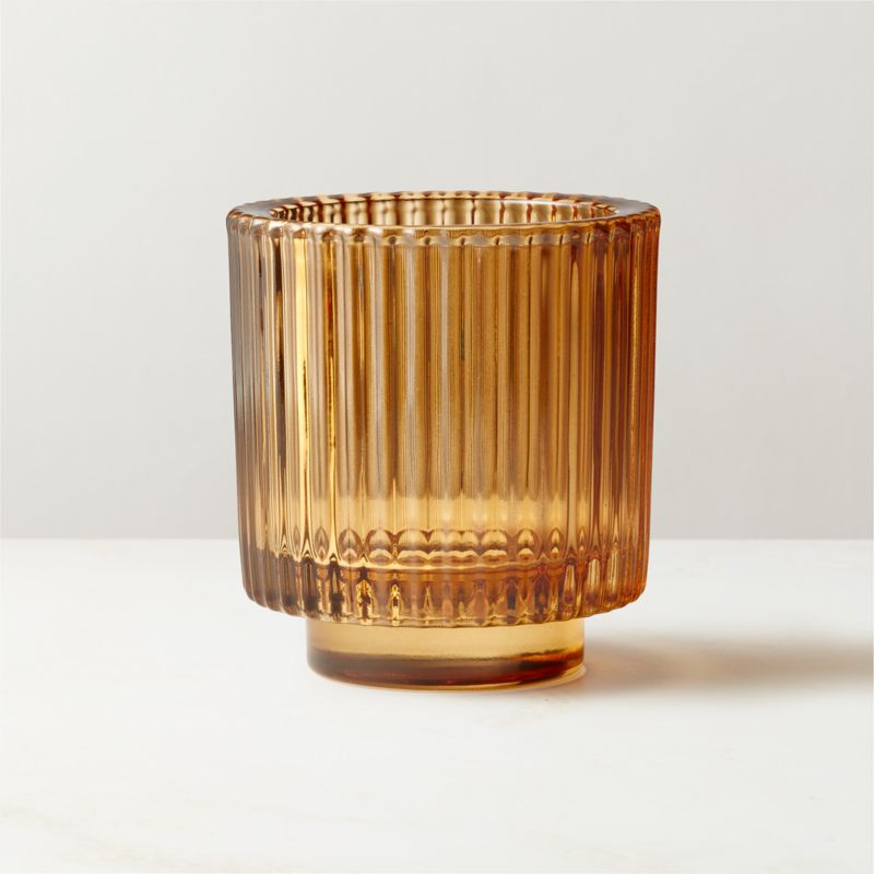 Ezra Amber Glass Tealight Candle Holder - image 3 of 16