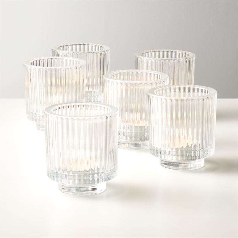 View Ezra Glass Tealight Candle Holders Set of 6 details