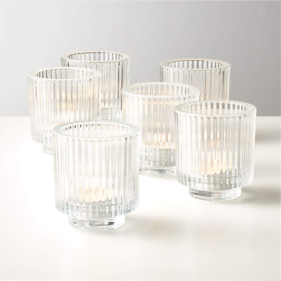 Ezra Glass Tealight Candle Holders Set of 6