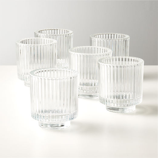 Ezra Glass Tealight Candle Holders Set of 6