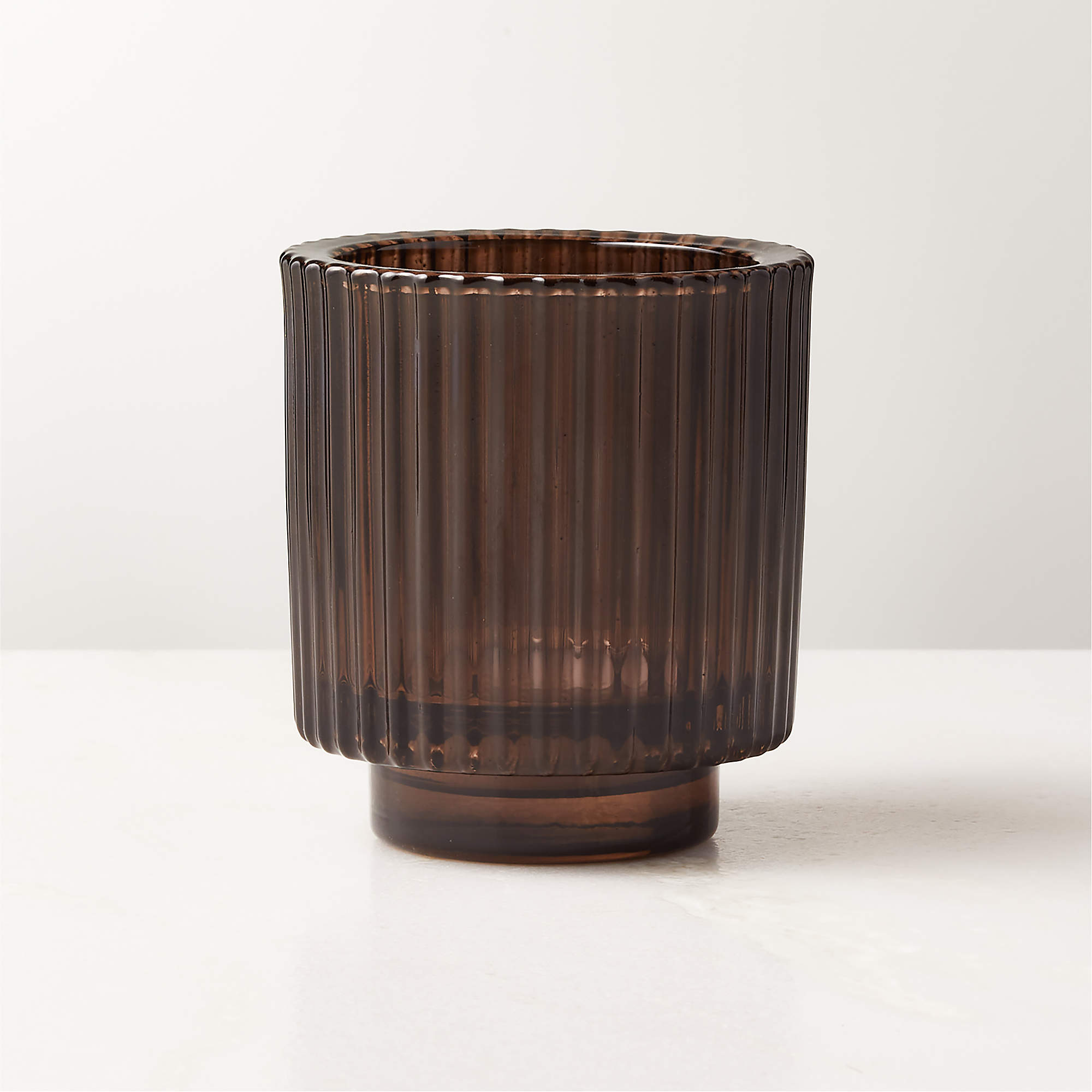 Ezra Dark Brown Modern Votive Candle Holder + Reviews CB2 Canada