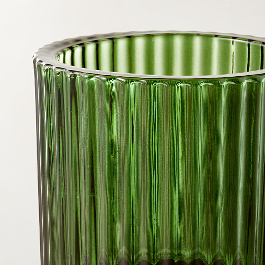 Ezra Green Glass Tealight Candle Holder