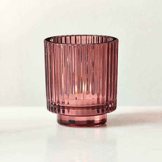 Ezra Red Glass Tealight Candle Holder