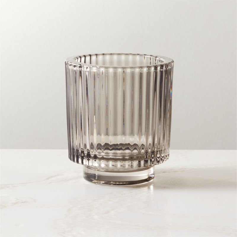 Ezra Smoke Glass Tealight Candle Holder - image 1 of 8