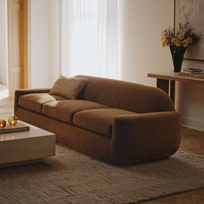 Play Aldine 103" Ivory Boucle Textured Sofa - video 1 of 1