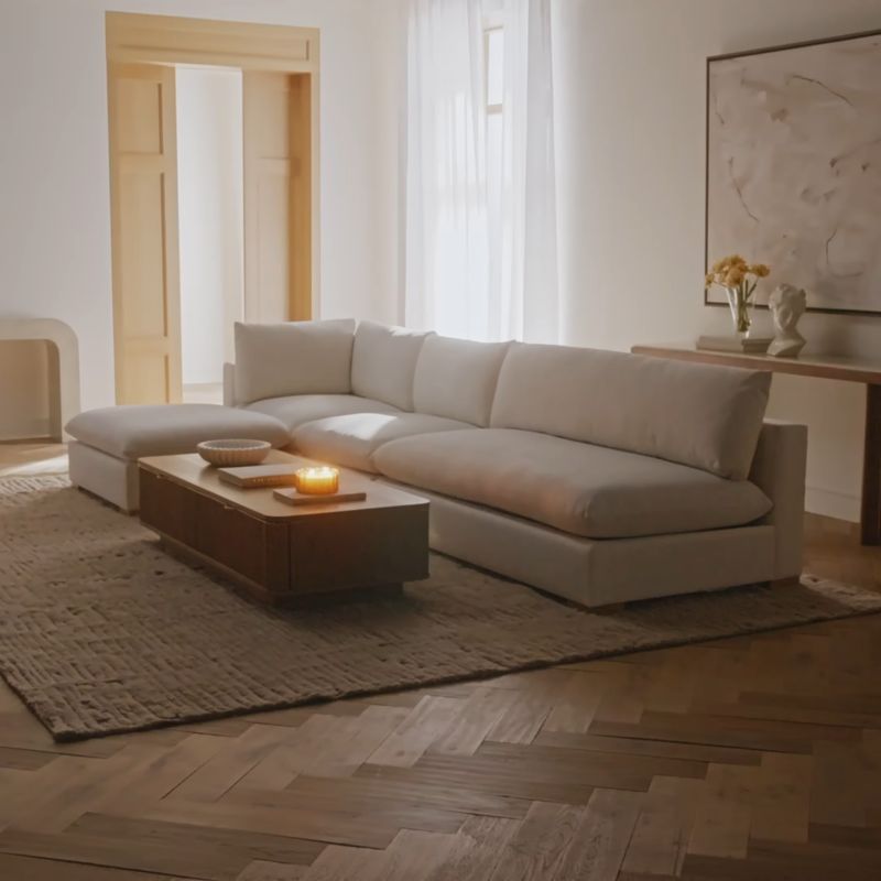 Play Deseo 4-Piece Modular White Performance Fabric Standard Depth Sectional Sofa - video 2 of 2