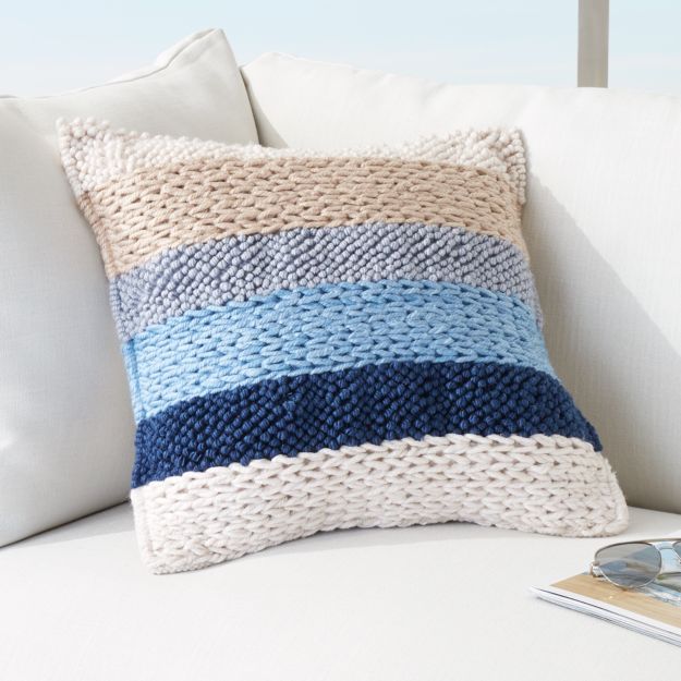 20" Nautical Outdoor Pillow CB2 Canada
