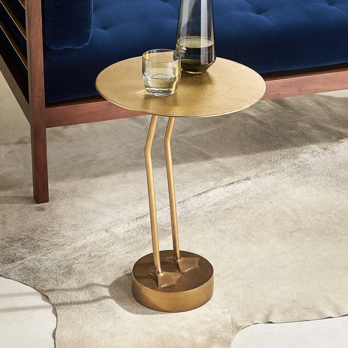 Brass Bird Modern Outdoor Side Table + Reviews | CB2