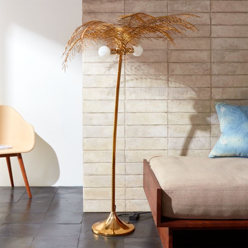 Gold Lamps Cb2 Ocean Palm Floor Lamp