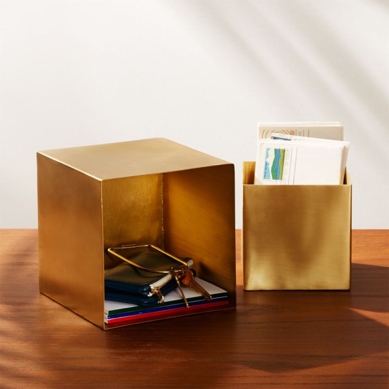 2-Piece Small Brass Storage Boxes + Reviews | CB2