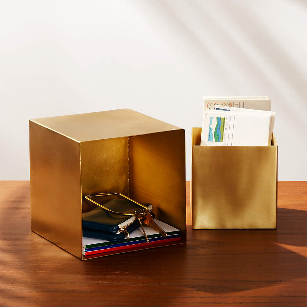 2-Piece Small Brass Storage Boxes + Reviews | CB2 Canada