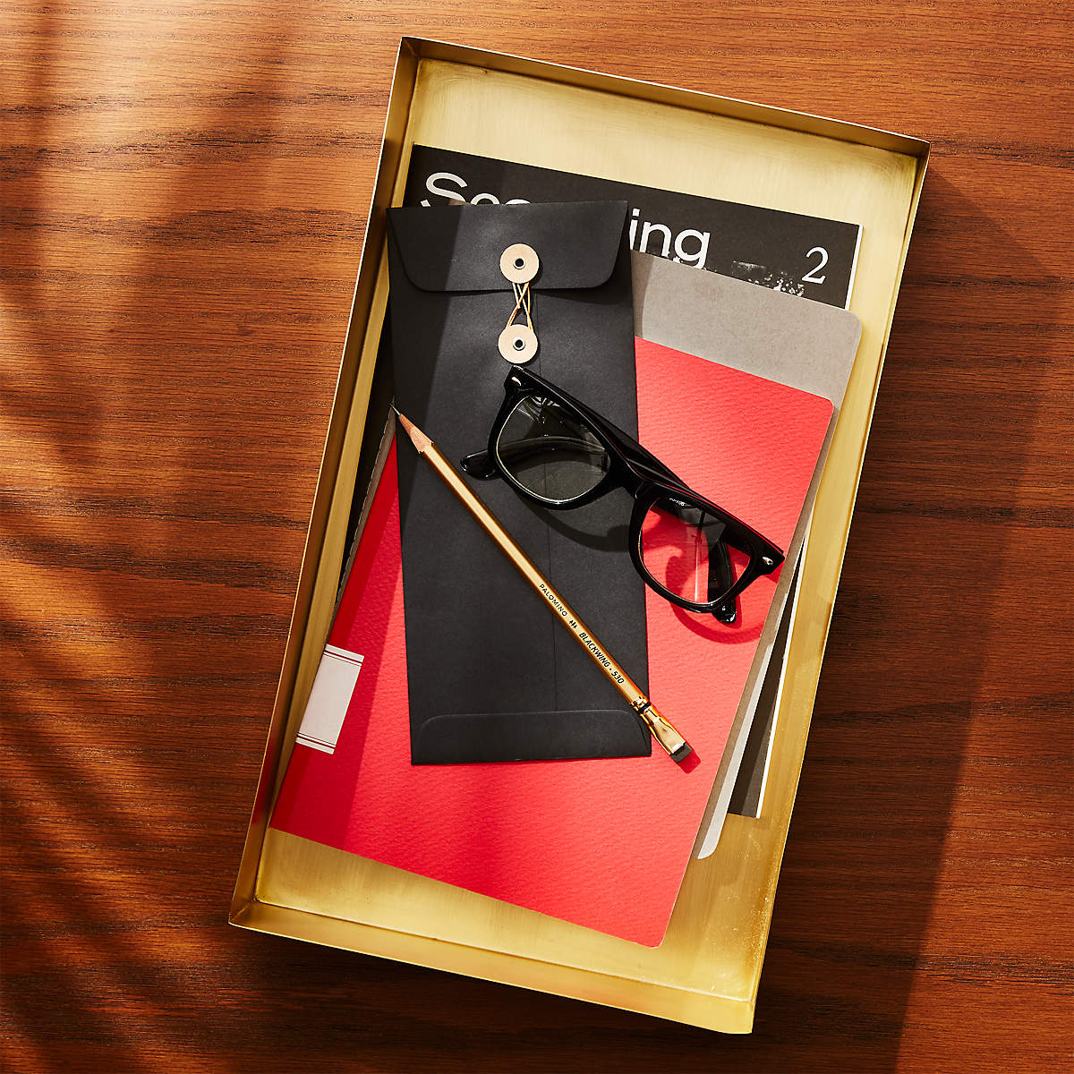 Solid Brass Letter Tray CB2